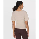 Sweaty Betty Recycled Polyester Soft Flow Studio Wear Your Way Tee In Dusk Beige