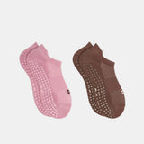 Sweaty Betty Reformer Trainer Gripper Socks 2 Pack In Sable Brown