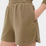 Sweaty Betty Sand Wash CloudWeight High-Waisted Shorts In Khaki Brown