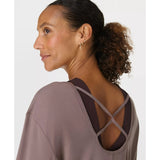 Sweaty Betty Soft Flow Strappy Back Boxy Long Sleeve Top In Grounded Brown