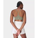 Sweaty Betty Spirit Restored Yoga Bra In Nori Green