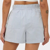 Sweaty Betty Summer Stripe Shorts In Laguna Blue White Stripe