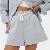 Sweaty Betty Summer Stripe Shorts In Laguna Blue White Stripe