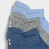 Sweaty Betty Workout Trainer Socks 3 Pack In Grey Marl / Blue Glacier / Blue