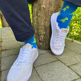 Swole Panda T-Rex Bamboo Socks in Blue/Green
