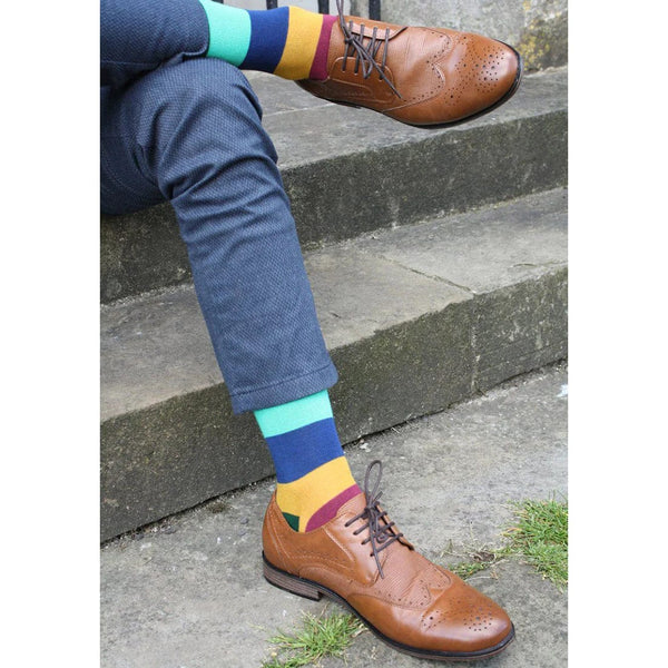 Swole Panda Block Striped Bamboo Socks
