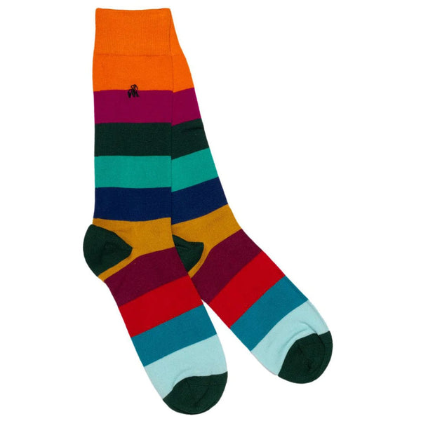Swole Panda Block Striped Bamboo Socks