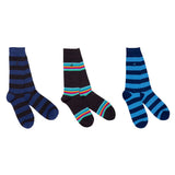Swole Panda Blue Stripe Sock Box - 3 Pairs of Bamboo Socks (His)