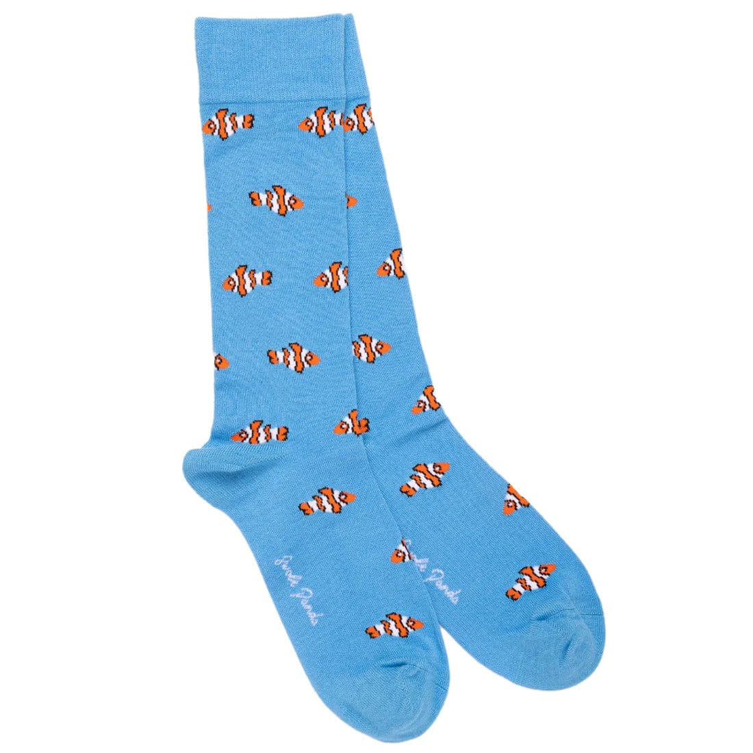 Swole Panda Clown Fish Socks in Blue