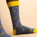 Swole Panda Digger Bamboo Socks In Yellow