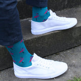 Swole Panda Flamingo Socks in Blue