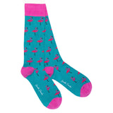 Swole Panda Flamingo Socks in Blue