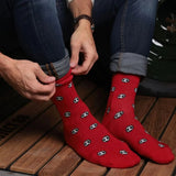 Swole Panda Football Bamboo Socks In Red