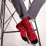 Swole Panda Gorilla Bamboo Socks in Red