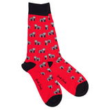 Swole Panda Gorilla Bamboo Socks in Red
