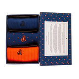 Swole Panda Orange and Blue Sock Box 3 Pairs of Bamboo Socks