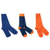 Swole Panda Orange and Blue Sock Box 3 Pairs of Bamboo Socks