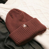 Swole Panda Organic Cotton Beanie In Burgundy