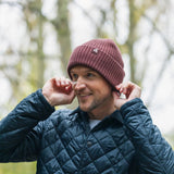 Swole Panda Organic Cotton Beanie In Burgundy