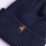 Swole Panda Organic Cotton Beanie In Navy