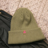 Swole Panda Organic Cotton Beanie In Olive