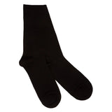 Swole Panda Plain Ribbed Bamboo Socks in Black