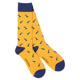Swole Panda Puffin Bamboo Socks in Yellow
