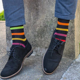Swole Panda Small Striped Bamboo Socks In Black