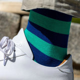 Swole Panda Striped Bamboo Socks In Lime Green