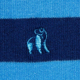 Swole Panda Striped Bamboo Socks In Sky Blue