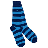 Swole Panda Striped Bamboo Socks In Sky Blue