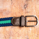 Swole Panda Woven Belt in Blue/Green Stripe