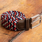 Swole Panda Woven Belt in Blue/Red Zig-Zag