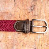 Swole Panda Woven Belt In Burgundy