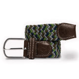 Swole Panda Woven Belt In Green/Blue Zigzag