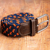 Swole Panda Woven Belt In Navy/Orange Spot