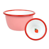 Strawberry Enamel Bowl In Pink, 10cm