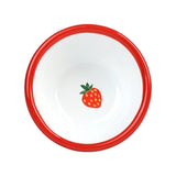 Strawberry Enamel Bowl In Pink, 10cm