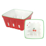 Talking Tables Cherry Ceramic Punnet In Red, 15cm
