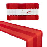 Talking Tables Fabric Table Runner In Red Stripe