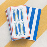 Talking Tables Fish Long Lunch Paper Napkins In Blue, 16 Pack
