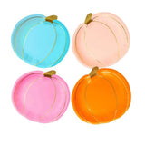 Talking Tables Halloween Pumpkin Shaped Plates, 8 per Pack