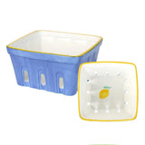 Talking Tables Lemon Ceramic Punnet In Blue, 15cm