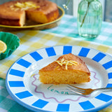 Talking Tables Lemon Enamel Plate In Blue, 25cm
