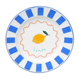 Talking Tables Lemon Enamel Plate In Blue, 25cm