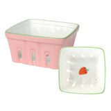 Talking Tables Strawberry Ceramic Punnet In Pink, 15cm
