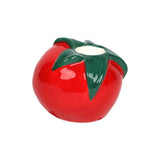 Tomato Ceramic Candle Holder In Red, 6cm
