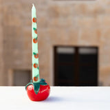 Tomato Ceramic Candle Holder In Red, 6cm