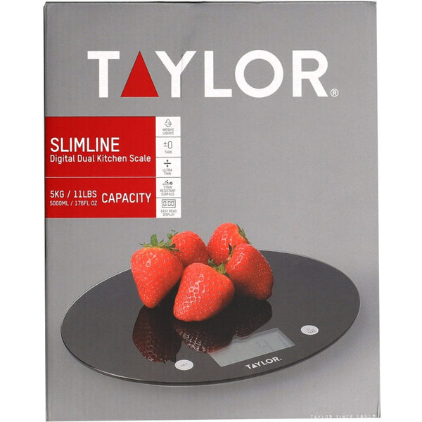 Taylor Digital Dual Kitchen Scale, 5kg 5000ml In Black