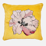 Ted Baker Art Floral Cotton Velvet Cushion in Gold 45x45cm